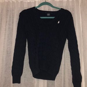 medium ralph lauren RL V neck navy